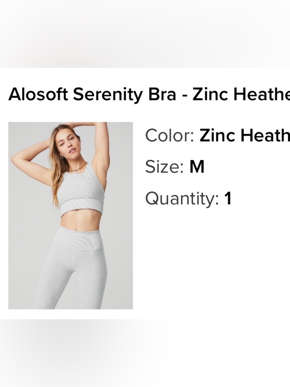 ALO Yoga Light Grey Ribbed Racerback Sports Bra